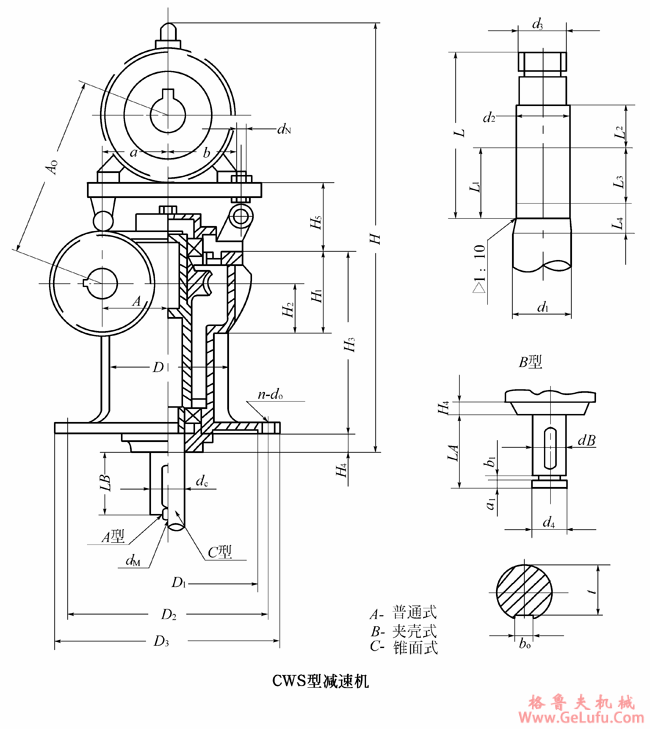 CWS型圆弧圆柱蜗杆减速机