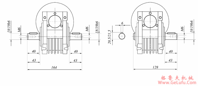 WWJ系列蜗杆减速器(WWJ040型尺寸图)
