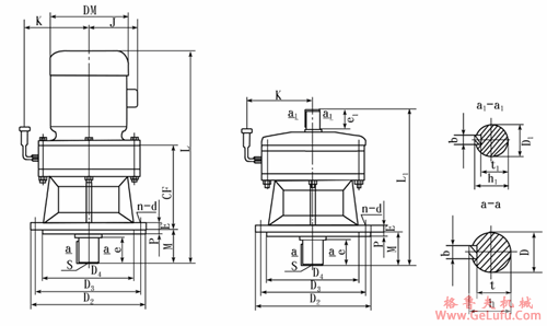 BL、BLD（一机部标准）行星摆线针轮减速机外形及安装尺寸
