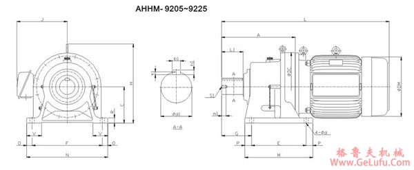 ADC系列摆线减速机尺寸图表AHHM-9205～9225