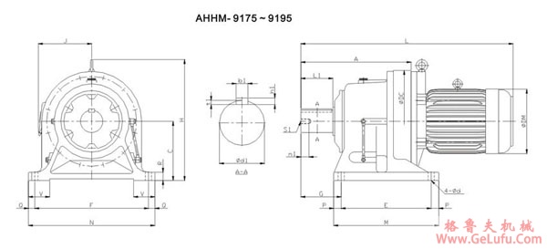 ADC系列摆线减速机尺寸图表AHHM-9175～9195