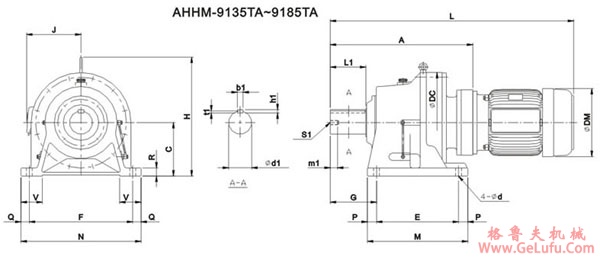 ADC系列摆线减速机尺寸图表AHHM-9135～9185TA  (图2)