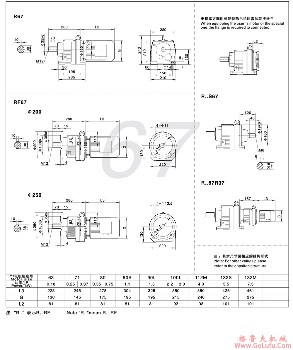 R67、RF67、RS67、RFS67硬齿面斜齿轮减速机 (图18)
