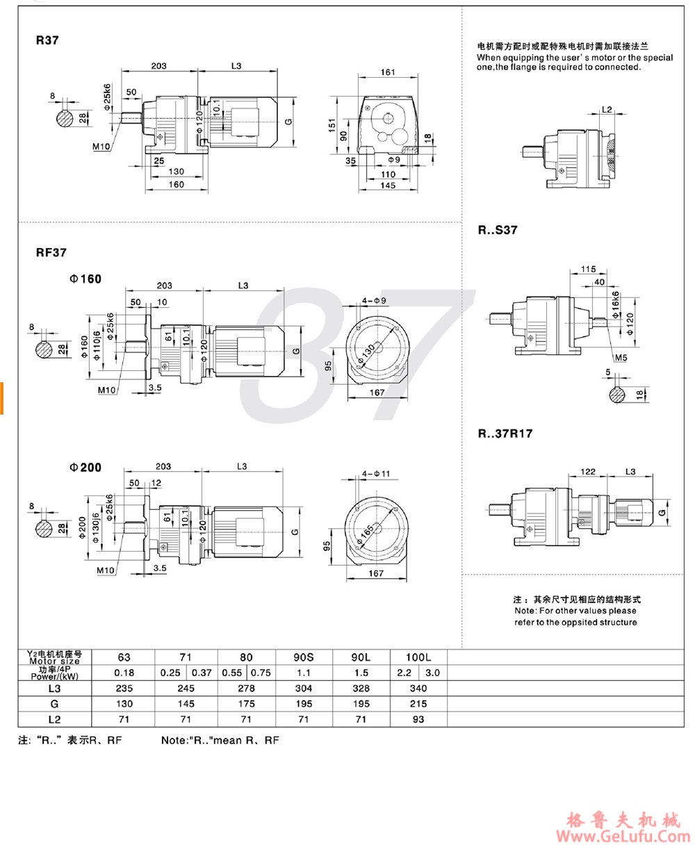 R27、RF27、RS27、RFS27硬齿面斜齿轮减速机(图15)