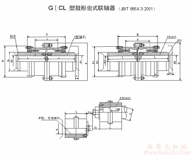 GⅠCL16型鼓形齿联轴器(图1)