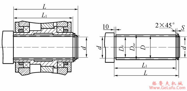 QS，QSE及LG型减速机输出轴的联接型式与尺寸(图2)