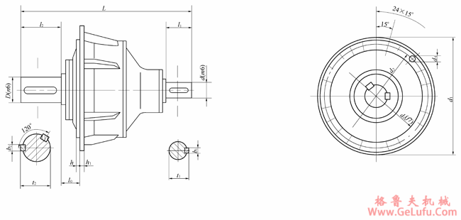 NAF200、NAF224、NAF250、NAF280、NAF315、NAF355、NAF400、NAF450、NAF500、NAF560型行星齿轮减速机外形及安装尺寸JB/T6502-93 (图2)