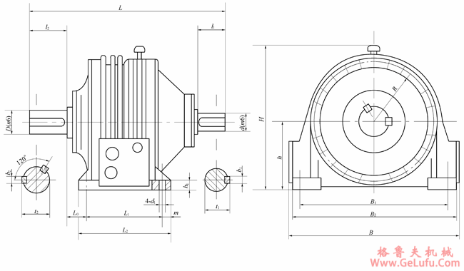 NAD560、NAD630、NAD710、NAD800、NAD900、NAD1000、NAD1120、NAD1250、NAD1400、NAD1600、NAD1800、NAD2000型行星齿轮减速机外形及安装尺寸（规格代号11-22）JB/T6502-93 (图2)