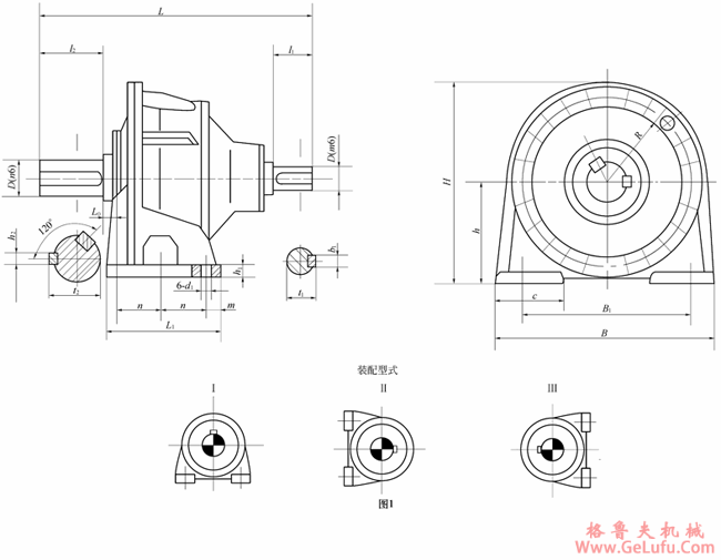 NAD200、NAD224、NAD250、NAD280、NAD315、NAD355、NAD400、NAD450、NAD500、NAD560型行星齿轮减速机外形及安装尺寸（规格代号1-10）JB/T6502-93 (图2)