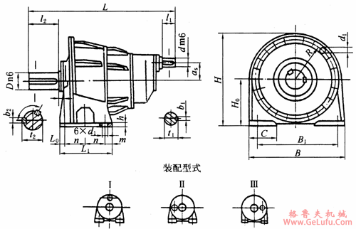 NBZD250、NBZD280、NBZD315、NBZD355、NBZD400、NBZD450、NBZD500、NBZD560、NBZD250型行星齿轮减速机外形及安装尺寸（规格代号1-8）JB/T6502-93  (图2)