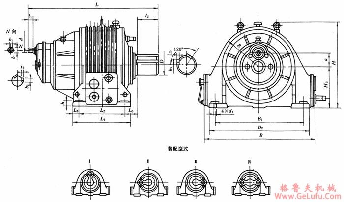 ZZLP355、ZZLP400、ZZLP450、ZZLP500、ZZLP560、ZZLP630、ZZLP710、ZZLP800、ZZLP900、ZZLP1000、ZZLP1120、ZZLP1250、ZZLP1400、ZZLP1600、ZZLP1800、ZZLP355型行星齿轮减速机外形及安装尺寸JB/T9043.2-1999(图2)