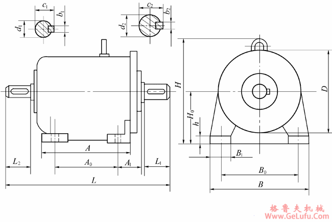 SCCTW1-11、SCCTW1-17、SCCTW1-23、SCCTW1-29、SCCTW1-35、SCCTW1-43、SCCTW1-59、SCCTW1-71、SCCTW1-87、型少齿差行星齿轮减速机的安装尺寸(图2)