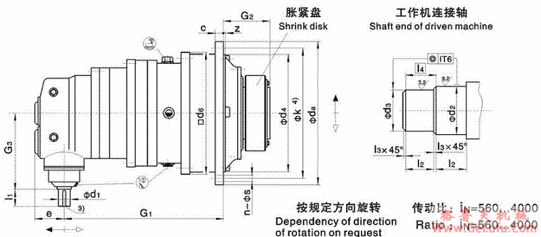 TP系列行星齿轮减速机安装尺寸（型号：TP2NAZ）(图2)