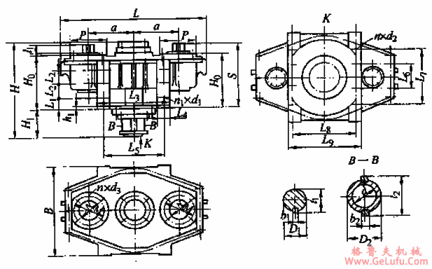 ZZRH型二环减速机外形尺寸(JB－T10299-2001)(图2)