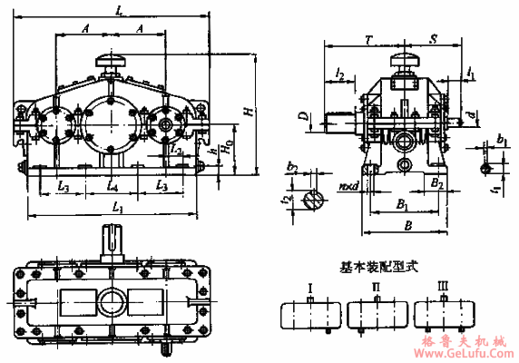 RH型二环减速机外形尺寸(JB－T10299-2001) (图2)