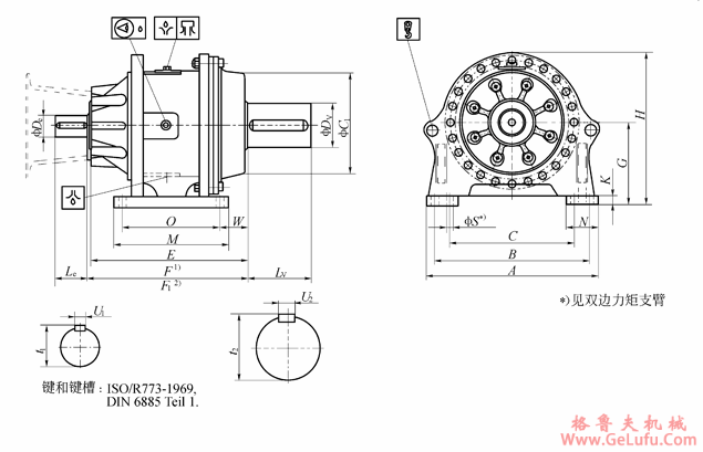 P20…F…-010/VVN实心轴，地脚安装外形尺寸(图2)