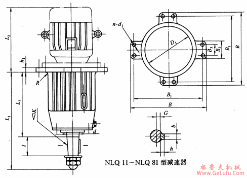 NLQ11、NLQ21、NLQ31、NLQ41、NLQ51、NLQ61、NLQ71、NLQ81型行星齿轮减速机外形及安装尺寸JB/T7345-94(图2)