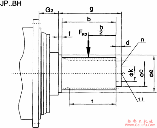 JP系列行星减速机渐开线花键实心输出轴尺寸（规格9.. 30）(图2)