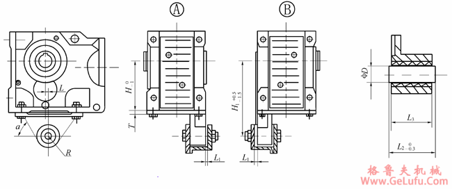 JTKA..127-157/T..斜齿轮-锥齿轮减速电机外形安装尺寸(图2)
