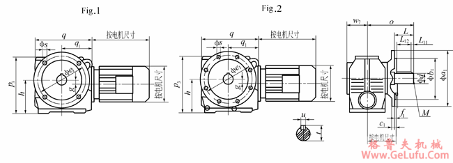JTSF47-JTSF97系列斜齿轮-蜗轮减速电机外形及安装尺寸(图2)