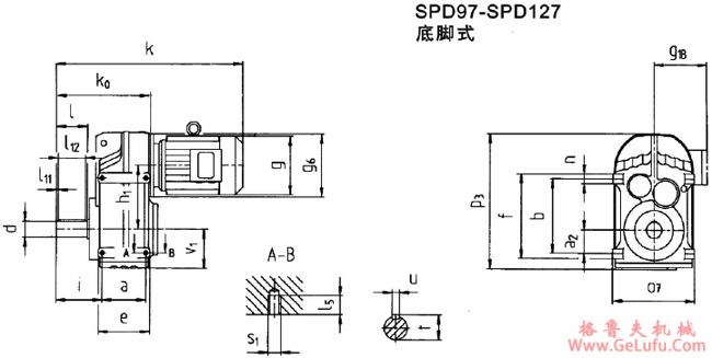 SPD97-SPD127底脚式安装外形尺寸(图2) SPD97-SPD127底脚式安装外形尺寸(图2)