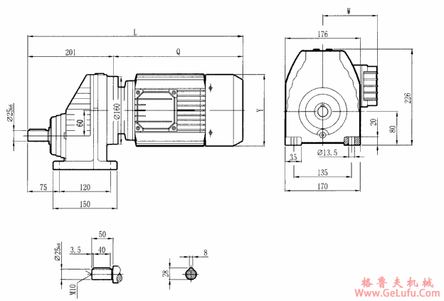 RCX67..型硬齿轮减速机安装尺寸图(图2)