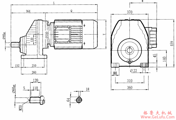 RCX107..型硬齿轮减速机安装尺寸图(图2)