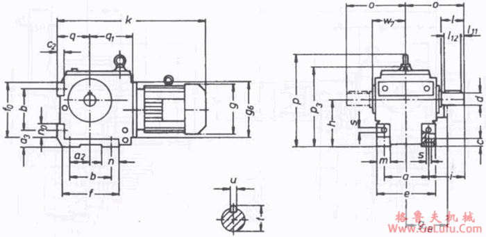 SWD225-SWD280底脚式,实心轴输出斜齿轮―蜗轮蜗杆减速电机外形及安装尺寸(图2) SWD225-SWD280底脚式,实心轴输出斜齿轮―蜗轮蜗杆减速电机外形及安装尺寸(图2)