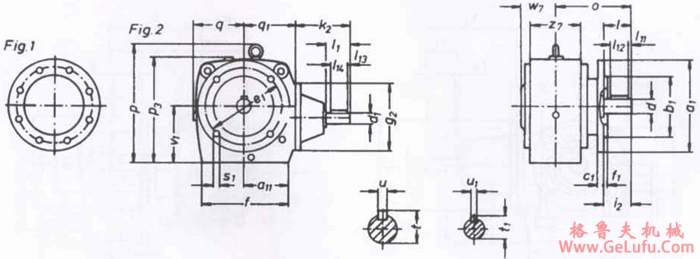 SWF100ZS-SWF280ZS法兰式，轴输入型斜齿轮―蜗轮蜗杆减速电机外形及安装尺寸(图2)