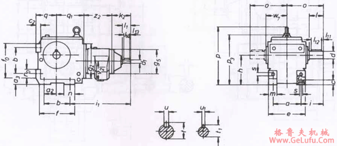SWD140S90ZS―SWD280S115ZS底脚式，轴输入组合型斜齿轮―蜗轮蜗杆减速电机外形及安装尺寸(图2)