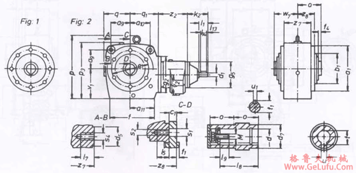 SWA140S90ZS-SWA280S115ZS轴装式，轴输入组合型斜齿轮―蜗轮蜗杆减速电机外形及安装尺寸(图2)
