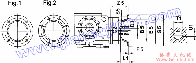 JRTS斜齿轮――蜗轮蜗杆减速电机安装尺寸（JRTS..AM..）(图2)