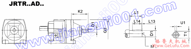 JRTR斜齿轮减速电机安装尺寸(JRTR..AD..)(图2)