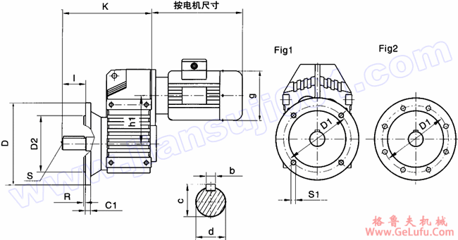 WF系列平行轴斜齿轮减速机安装尺寸（WFF37-WFF157）(图2)