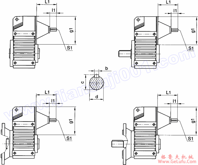 WF系列平行轴斜齿轮减速机安装尺寸（WFS37-WFS157）(图2)
