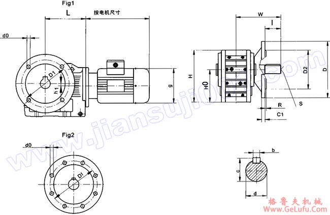 WK系列弧齿锥齿轮硬齿面减速机安装尺寸（WKF37-WKF107）(图2)