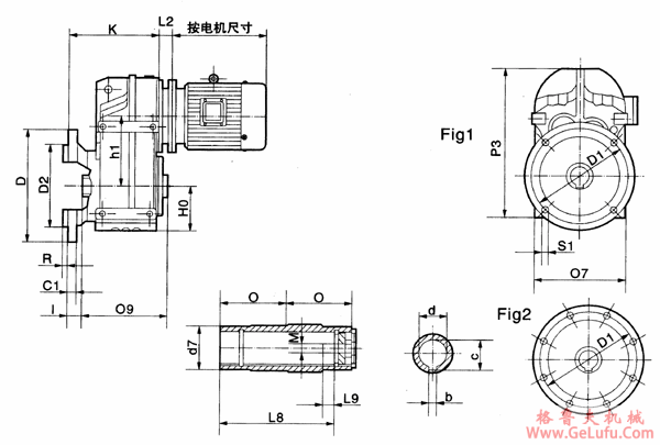 MPAF37、MPAF47、MPAF57、MPAF67、MPAF77、MPAF87、MPAF97、MPAF107、MPAF127、MPAF157、系列平等轴齿轮减速机的安装尺寸(图2)