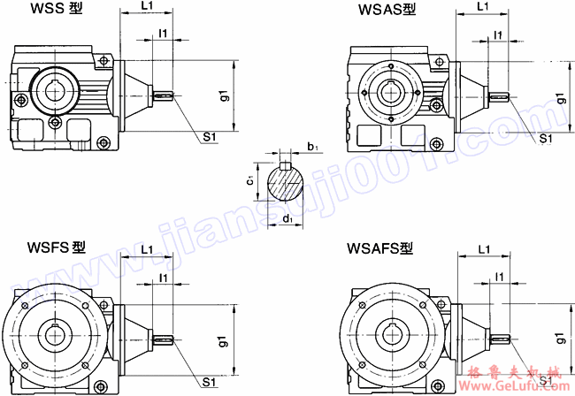 WS系列圆柱蜗杆减速电机安装尺寸(WSS37-WSS97)(图2) WS系列圆柱蜗杆减速电机安装尺寸(WSS37-WSS97)(图2)