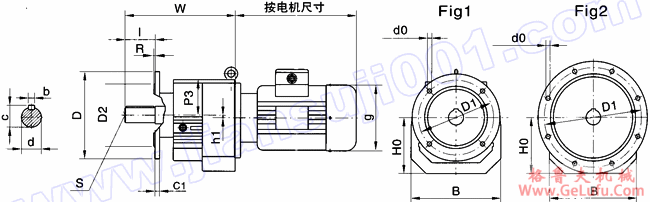 WR系列斜齿轮硬齿面减速机安装尺寸（WRF17-WRF167）(图2)