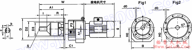 WR系列斜齿轮硬齿面减速机安装尺寸（WRM57-WRM167）(图2)