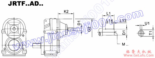 JRTF平行轴――斜齿轮减速电机安装尺寸(JRTF..AD..)(图2)