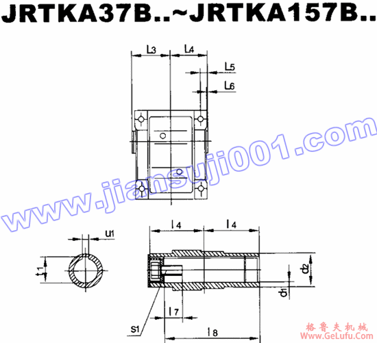 JRTK斜齿轮――伞齿轮减速机电机安装尺寸(JRTK37..～JRTK157..，JRTKA37B..～JRTKA157B(图3)