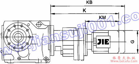 JRTK斜齿轮――伞齿轮减速机电机安装尺寸(JRTK..R..)(图2)