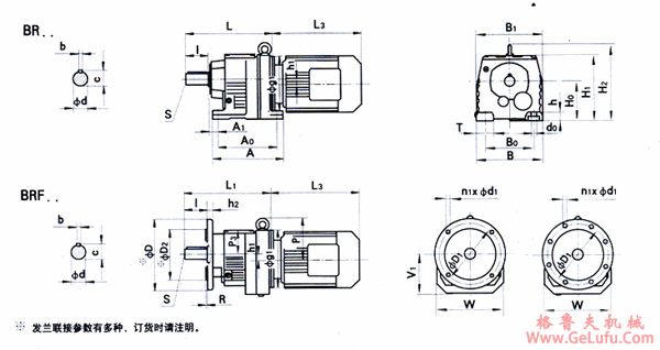 BR17、BRF17、BR27、BRF27、BR37、BRF37、BR47、BRF47、BR57、BRF57、BR67、BRF67、BR77、BRF77、BR87、BRF87、BR97、BRF97、BR107、BRF107、BR137、BRF137、BR147、BRF147、BR167、BRF167、系列斜齿轮硬齿面减速机安装尺寸(JB/T6447-92)(图2)