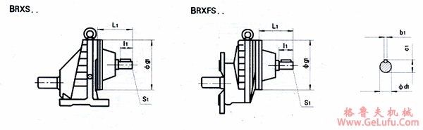 BRX..S37、BRX..S57、BRX..S67、BRX..S77、BRX..S87、BRX..S97、BRX..S107、BRX..S127、BRX..S157、系列斜齿轮硬齿面减速机安装尺寸(JB/T6447-92)(图2)
