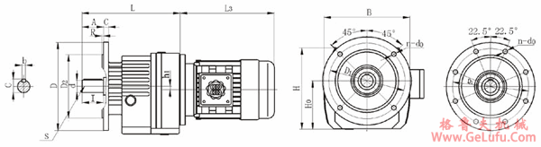 DR系列斜齿硬齿面减速机安装尺寸（DRF..）(图2)