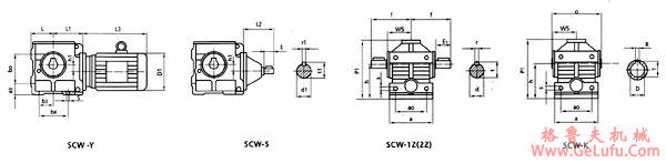 SC系列斜齿蜗轮减速机外形尺寸(图2)
