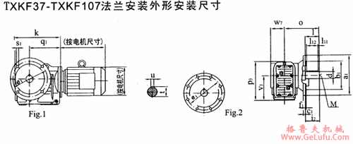 TXKF37-TXKF157法兰安装外形安装尺寸(图2)