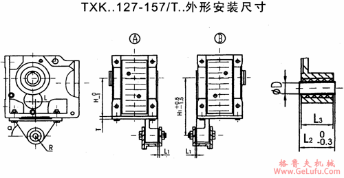 TXK..37/T-TXK..157/T型斜齿轮-锥齿轮减速电机外形及安装尺寸(图3)