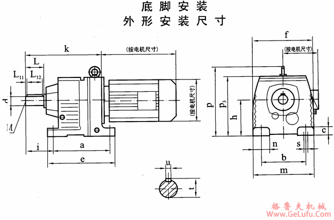 TXR37-TXR167斜齿轮减速电机底脚安装外形安装尺寸(图2) TXR37-TXR167斜齿轮减速电机底脚安装外形安装尺寸(图2)